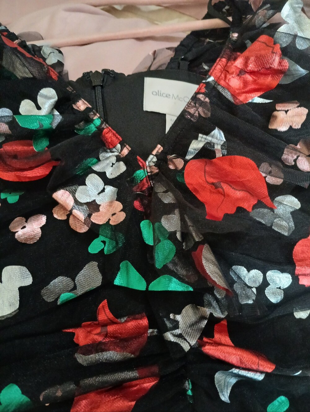 Alice McCall Floral Print Ruffled Ruched Mini Dress - Picture 4 of 5